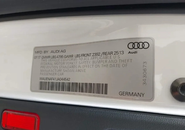 Audi A4 cena 41900 przebieg: 49620, rok produkcji 2017 z Wojkowice małe 92